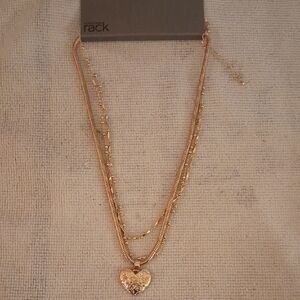 Gold Heart Pendant Necklace